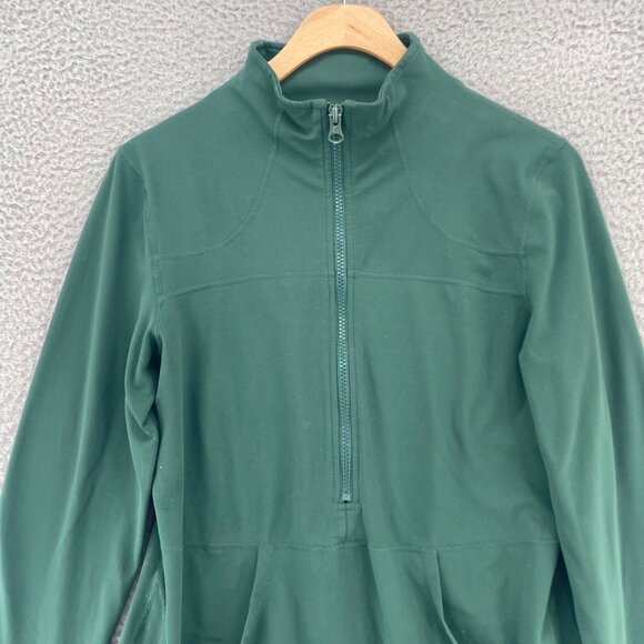 Zyia Active Jacket Womens Large Green High Neck 1/2 Zip Popover Stretch Athletic - Picture 2 of 9
